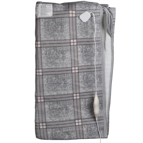 Электропростынь с сумкой electric blanket 150*170 клетчатая серая (18)